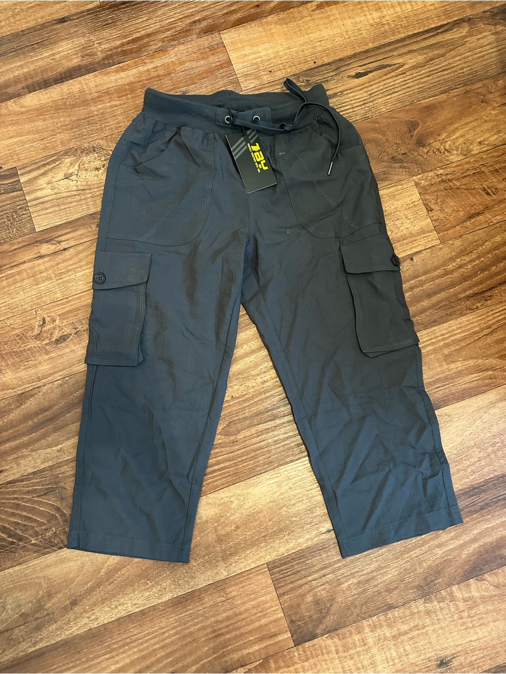 Women’s dark grey Cargo Jogger Pants with Drawstring Waist